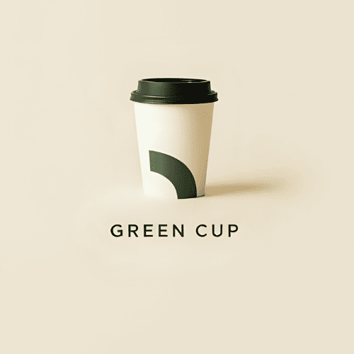 Gobelet réutilisable Green Cup avec logo vert sur fond clair